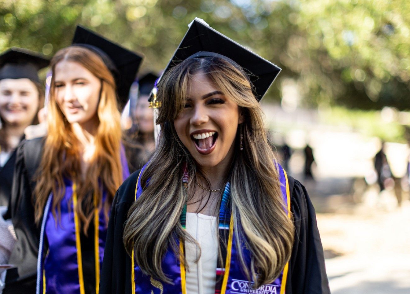 Concordia University Texas Graduate excited at Commencement