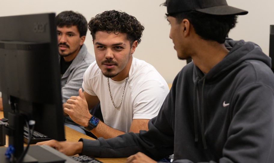 Local students working on campus