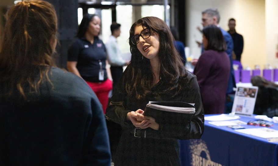 A career fair being held on campus