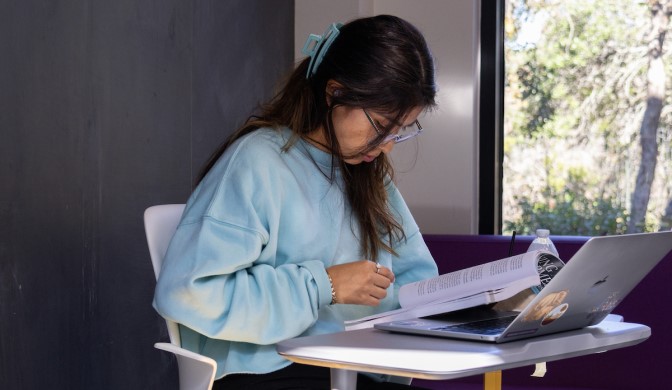 A student working on a project