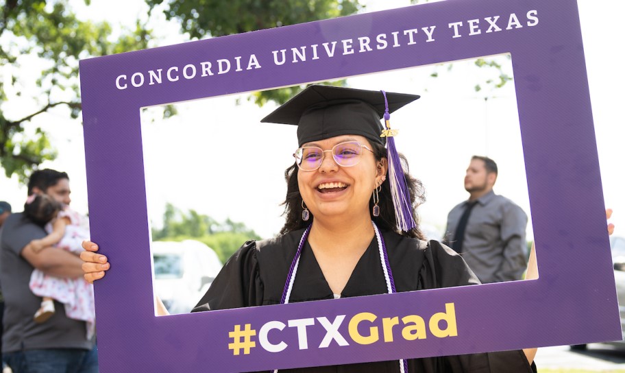 A student at graduation