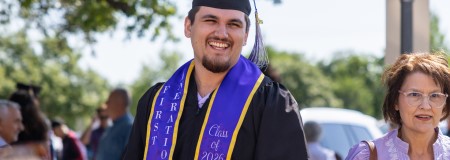 A student excited to be graduating