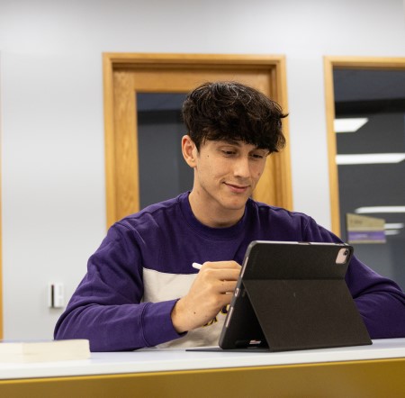 Student working online