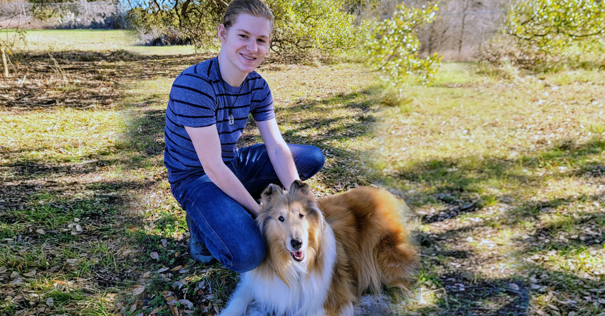 John Hocher with dog