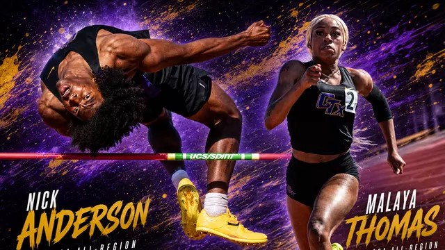 Nick Anderson and Malaya Thomas of Concordia Texas Track and Field