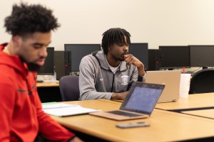 Student athlete in class