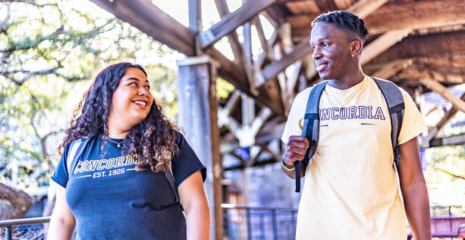 Two Concordia Texas students with mutual respect for each other