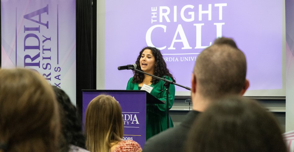 The Right Call initiative being presented at a press conference