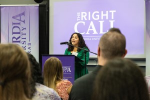 The Right Call initiative being presented at a press conference