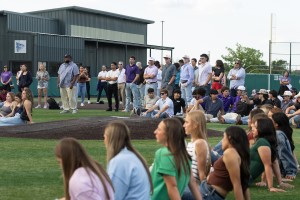 Students hearing testimony at our worship service hosted by our very own Tornado Christian Athletes (TCA)
