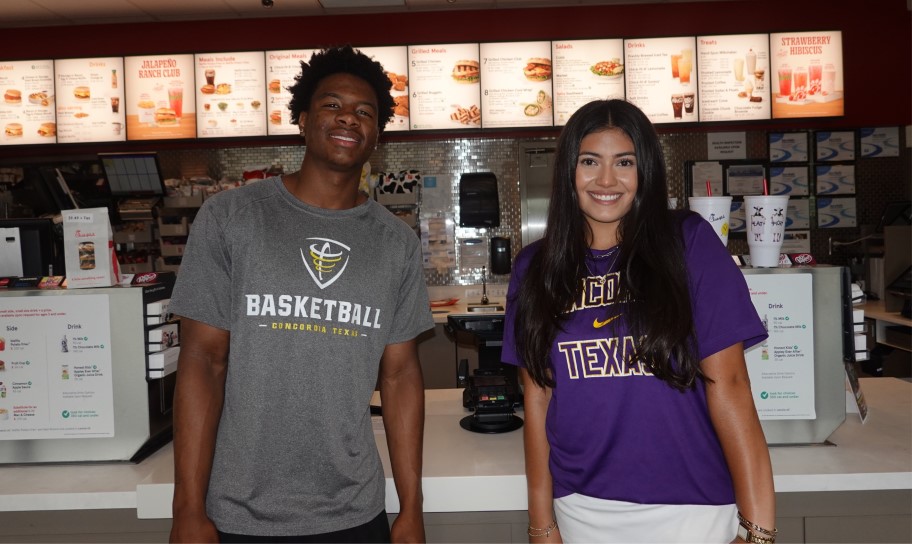 A pair of Concordia Texas students at Chick-fil-A