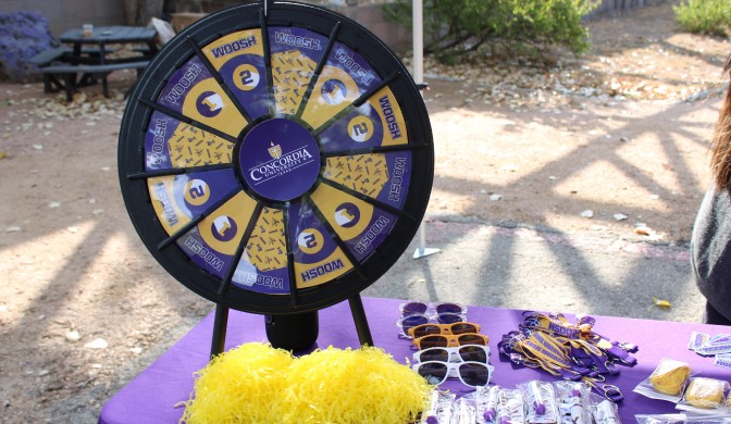 Prize wheel and swag