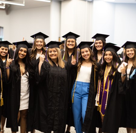 Students celebrating commencement