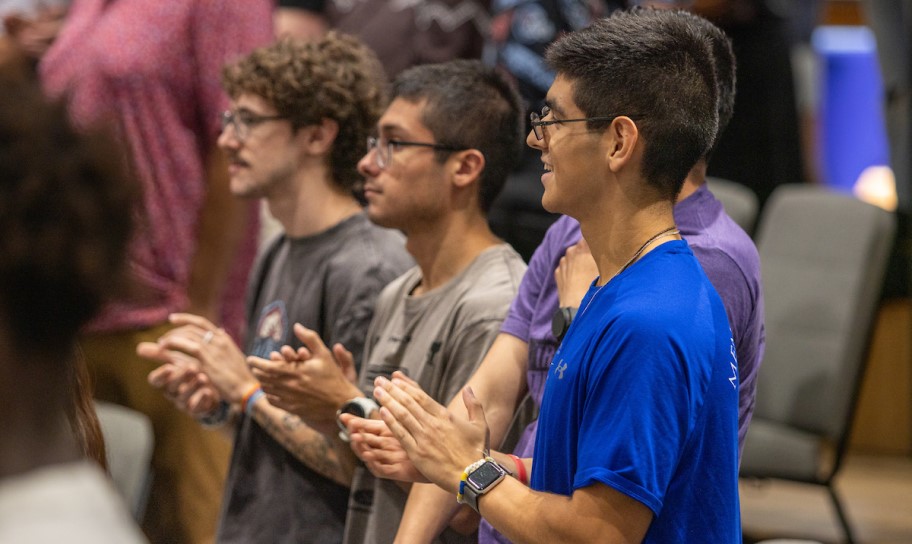 Concordia Texas student in Chapel