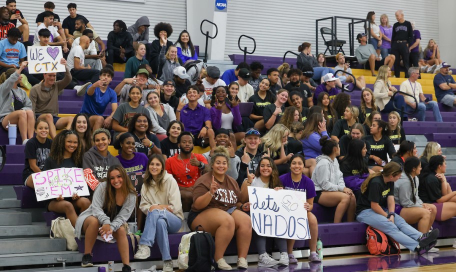Concordia Texas students cheering for their Tornedo Team