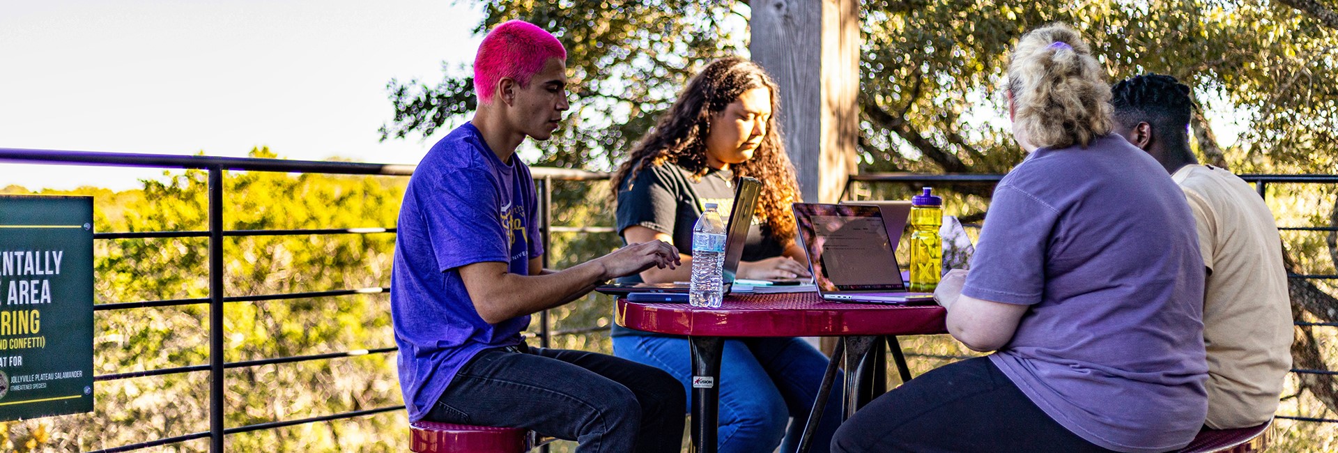 Concordia University Texas students collaborating on campus